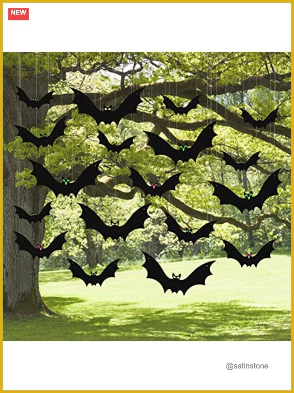 18 Pcs Hanging Bats Halloween Decoration Outdoor Plastic Bat Decorations